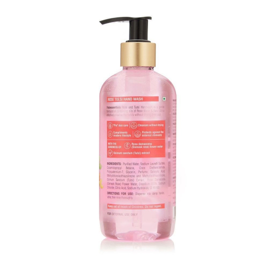 Fabessentials Rose Tulsi Hand Wash | with Natural Bioactives | Cleanses Hands without Drying & Stripping away Moisture - 300 ml