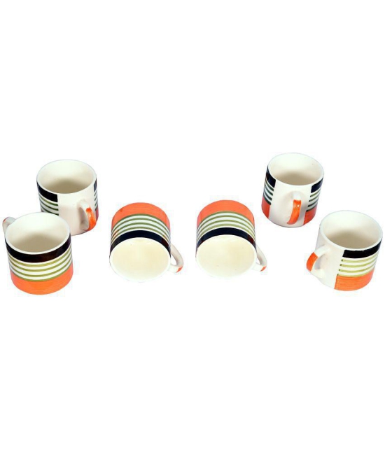 RAJ ROYAL Ceramic LINING CUP-150 Tea Cup 6 Pcs 150 ml - Multi Color