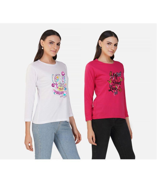 CHOZI - Multi Color Cotton Regular Fit Women's T-Shirt ( Pack of 2 ) - None