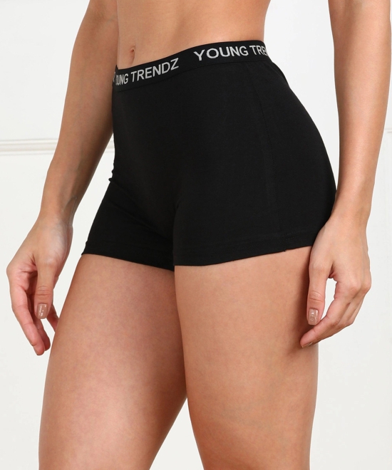 Young trendz Women Boy Short Black Panty-3XL / Black