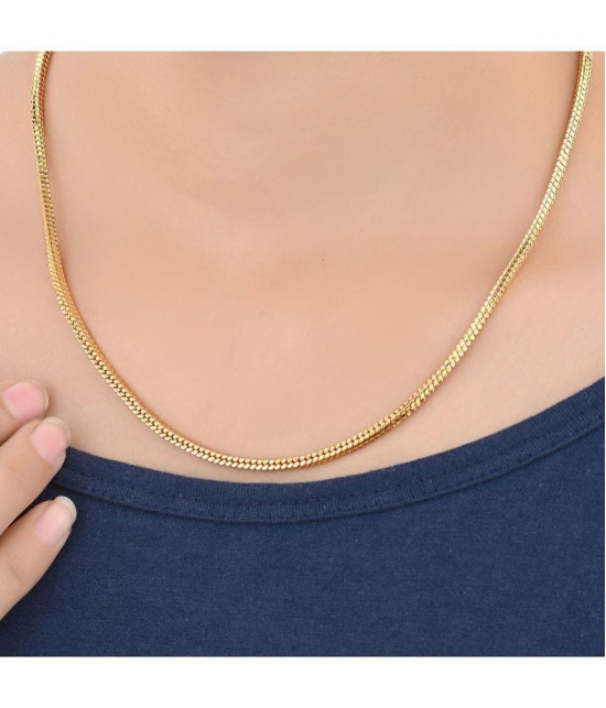 AanyaCentric Combo of 4 Gold Plated 22inches Long Fashion Chain - None