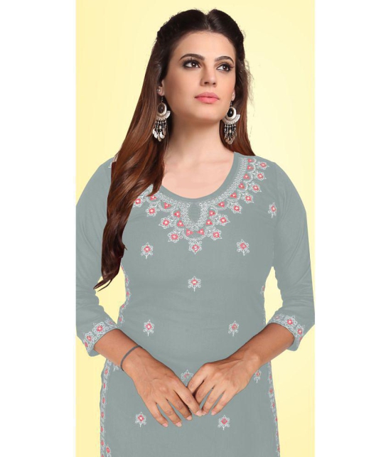 Kapadia - Grey Rayon Womens Straight Kurti ( Pack of 1 ) - None