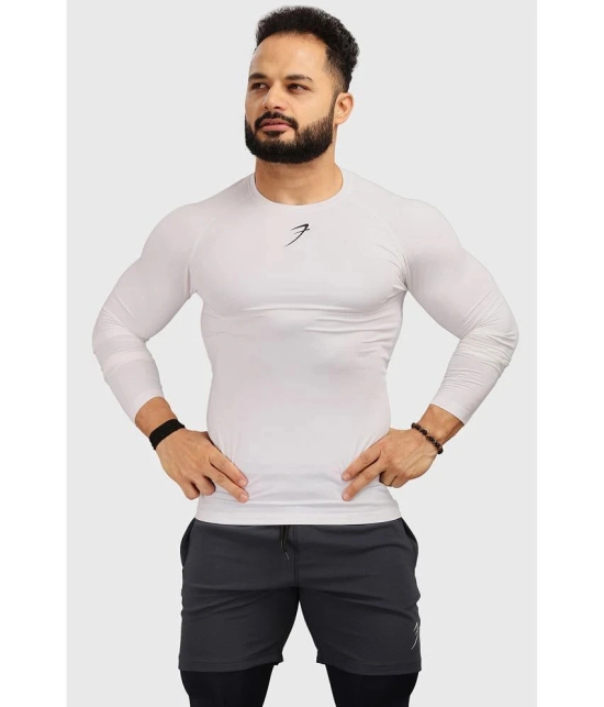 Fuaark - White Polyester Slim Fit Mens Compression T-Shirt ( Pack of 1 ) - None