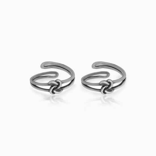 Oxidised Silver Knot Toe Ring