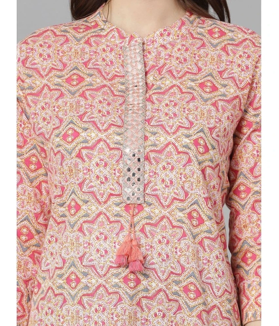 Stylum Cotton Printed Straight Womens Kurti - Pink ( Pack of 1 ) - None