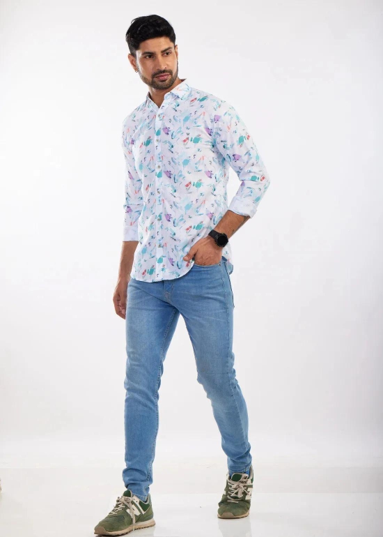 Aviary Premium Linen Printed Shirt-M - 38