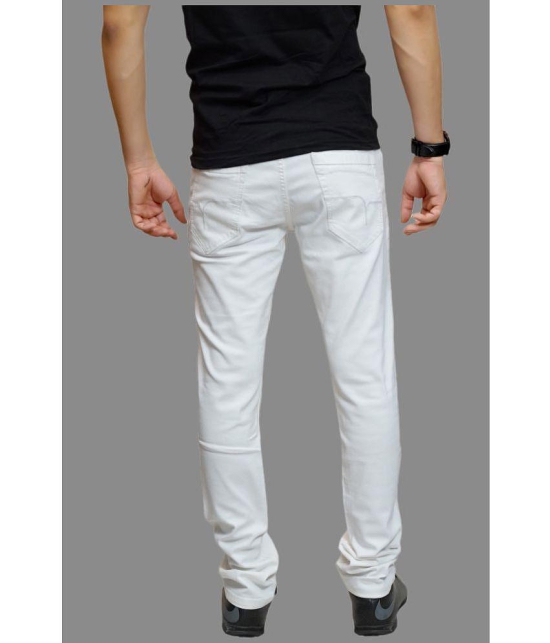 HALOGEN - White Cotton Blend Slim Fit Mens Jeans ( Pack of 1 ) - None