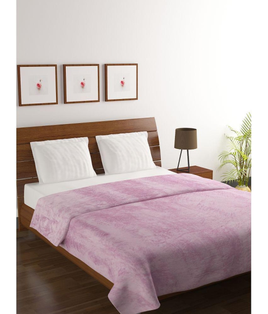 HOMETALES - Flannel Solid Double Blanket ( 220 cm x 210 cm ) Pack of 1 - Lavender - Lavender