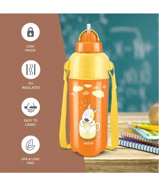 Milton - Kool Trendy 500 Orange School Water Bottle 490 mL ( Set of 1 ) - Orange