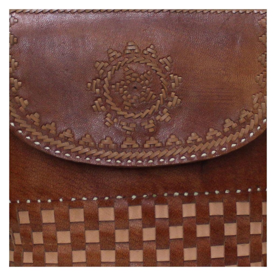 Garvi Gurjari (A Gujarat Govt Enterprise Handcrafted Kutchi Leather Balti Sling Bag(GGCMLBB21)