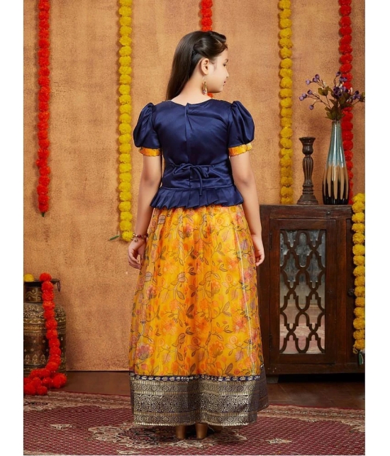 Aarika Navy Blue Silk Girls Lehenga Choli Set ( Pack of 1 ) - None