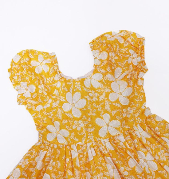 Tillie Dress in Yellow Flowers-10-12 years