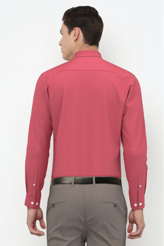 Men Red Regular Fit Formal Full Sleeves Formal Shirt
