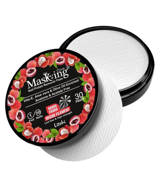 Masking Diva Litchi & Night Blooming Nail Paint Remover Pads 90 mL Pack of 2