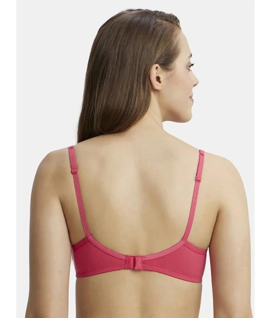 Jockey 1723 Wirefree Padded Super Combed Cotton Elastane Lace Styling T-Shirt Bra - Ruby - None