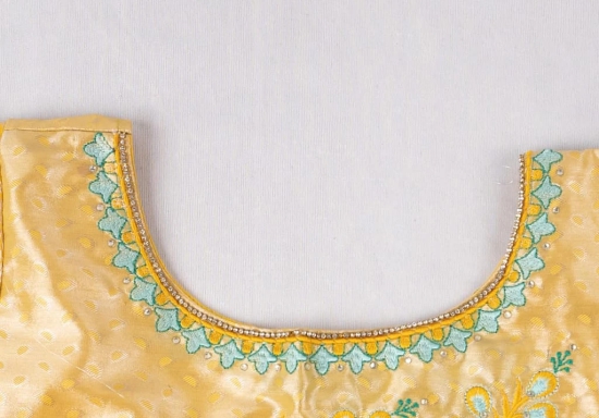 Sonchiriya Yellow Embroidery Work Blouse