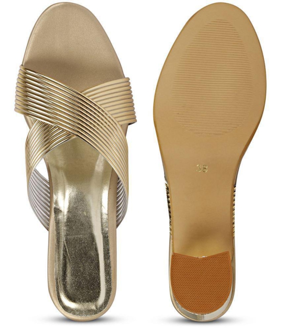 Saheb - Gold Women's Slip On Heels - None