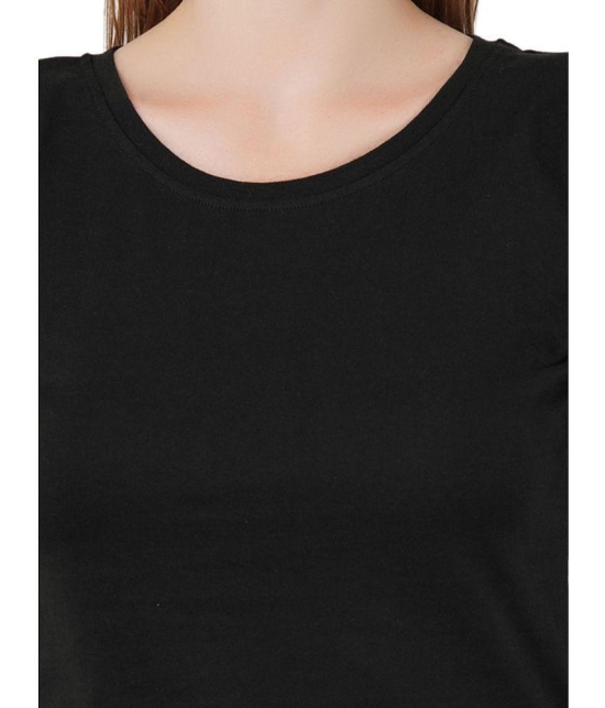 DYCA - Black Cotton Regular Fit Women''s T-Shirt ( Pack of 1 ) - None