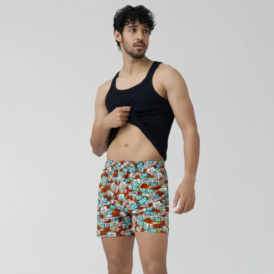 Remix Cotton Boxers Plate Orange S