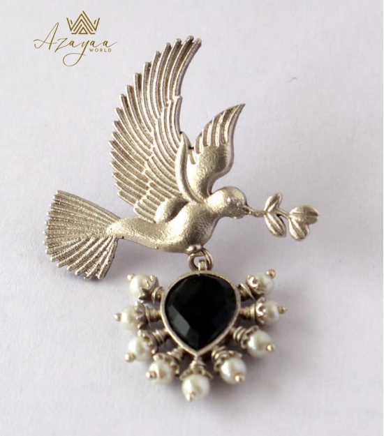 Azayaa World Black Charming love bird earring