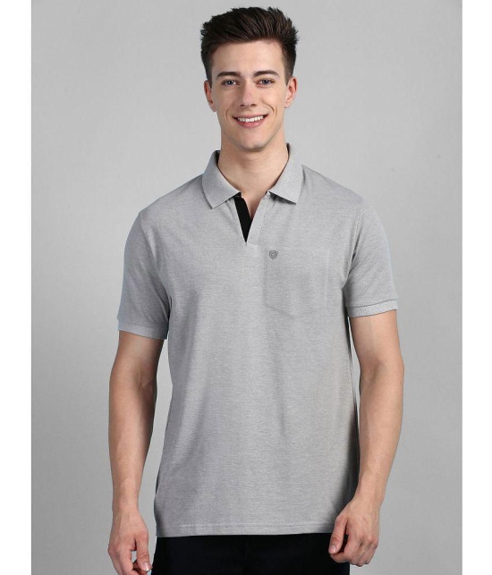 Lux Cozi Cotton Regular Fit Solid Half Sleeves Mens Polo T Shirt - Grey Melange ( Pack of 1 ) - None