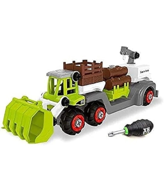 Sevriza® DIY Toy Vehicle Assembly 3 in 1 Farmer Tracker with Screwdriver for Child Vehicles Set Farm Boys Girls DIY Farm Truck Kids Toy - Multi Colour