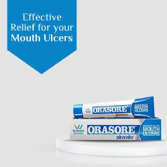 Orasore Mouth Ulcer Gel (Pack of 3) | Numbs Mouth Ulcers Pain in 2 Minutes  | Formulated with 3 active ingredients Glycerine, Spearmint & Fennel | Most Effective Brand for Mouth Ulcers