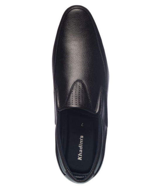 KHADIM Office Genuine Leather Black Formal Shoes - None