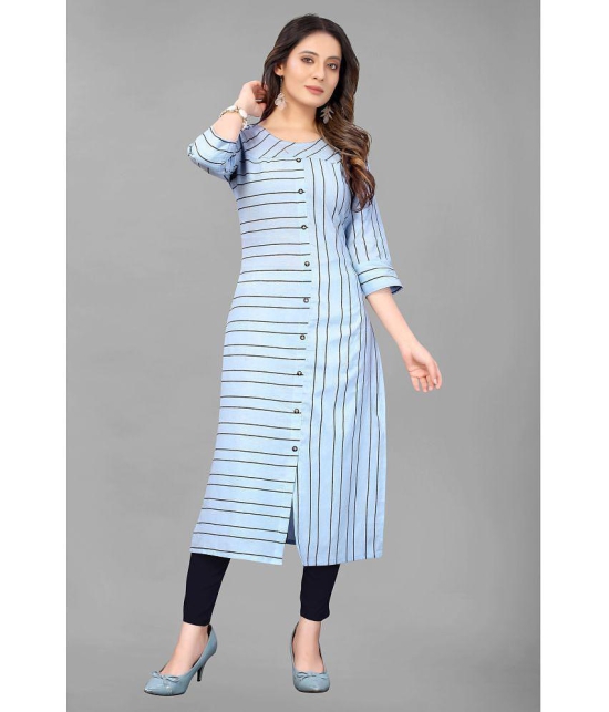 MEHZEEL FAB - Blue Straight Cotton Blend Women's Stitched Salwar Suit ( Pack of 1 ) - None