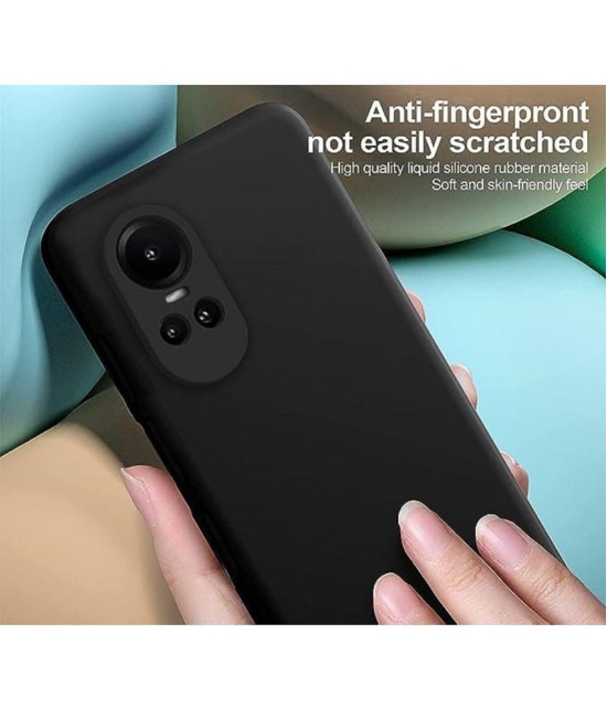 Case Vault Covers Silicon Soft cases Compatible For Silicon Oppo Reno 10 Pro ( Pack of 1 ) - Black