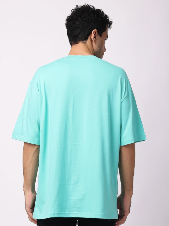 Sky Blue Plain Oversized Drop Shoulder T-Shirt-M / Sky Blue