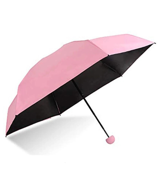 Eastern Club Stylish & Cute Capsule Travel Umbrella 4 Fold Strong & UV Proof Sun-Rain Umbrella - Pink