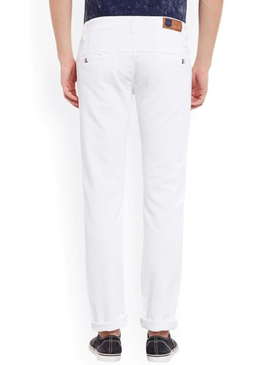 Rodamo  Men White Slim Fit Trousers