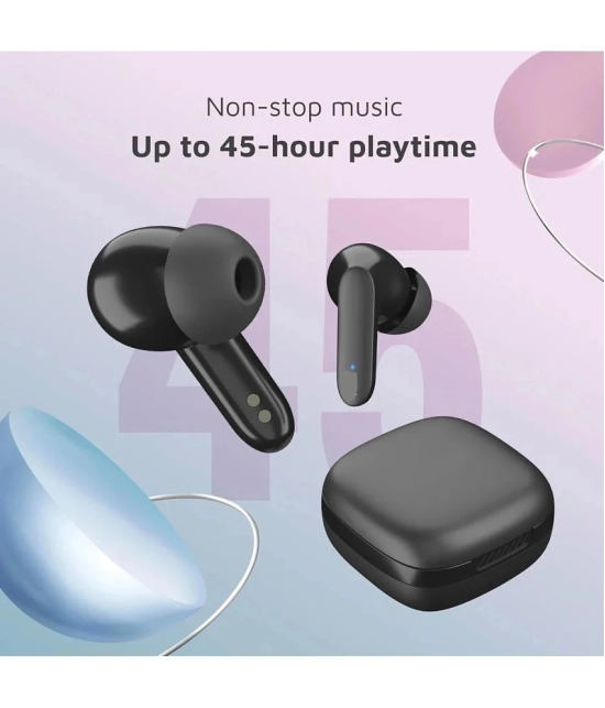 VEhop Buds Prima Bluetooth True Wireless (TWS) In Ear 45 Hours Playback Fast charging,Powerfull bass IPX4(Splash & Sweat Proof) Black