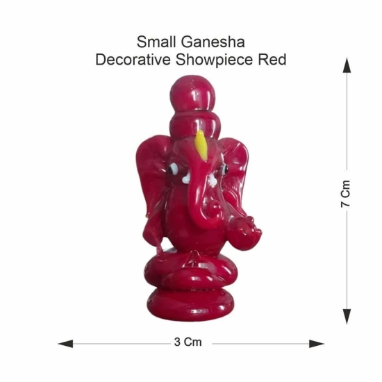 THE ALLCHEMY Small Size Glass Ganesha, Gifting Ganesha Statue (Red)