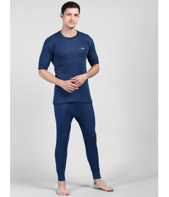 Lux Cottswool - Blue Cotton Blend Mens Thermal Sets ( Pack of 1 ) - None