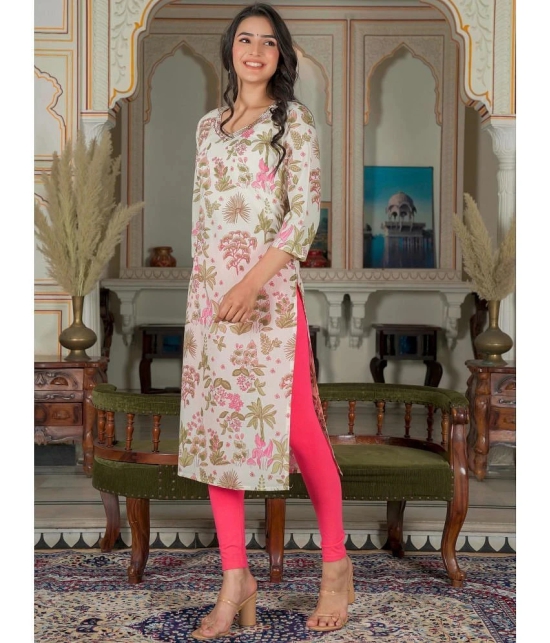 Vbuyz Cotton Printed Straight Womens Kurti - Pink ( Pack of 1 ) - None