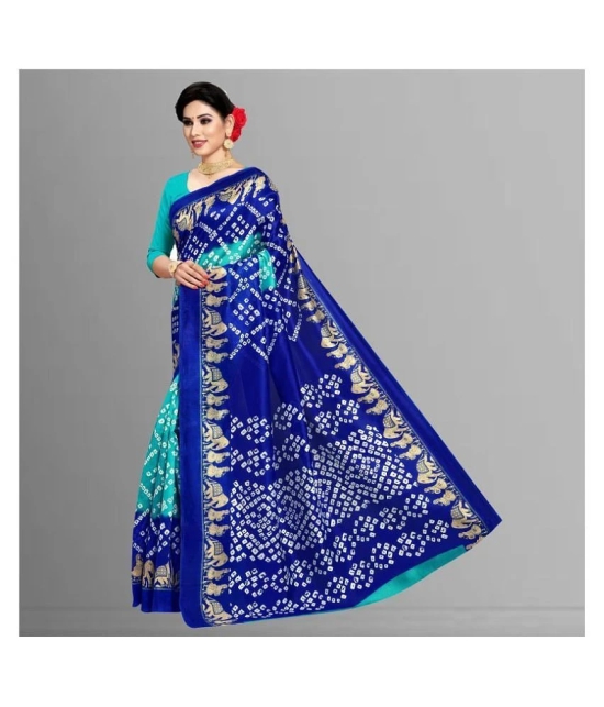 Anand Sarees - Blue Silk Blend Saree With Blouse Piece (Pack of 1)