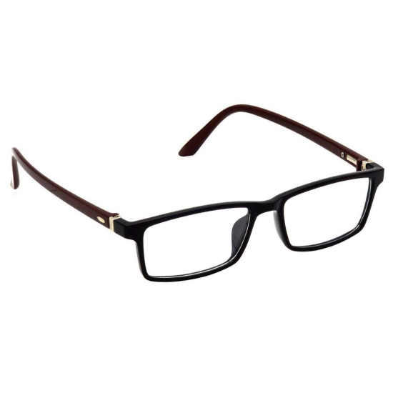 Hrinkar Rectangle Computer Glasses with Anti-Glare and Blue Ray Cut Lenses for Office, Gaming, Online Classes and Mobile/Computer Eye Protection Brown and Black Frame for Men & Women