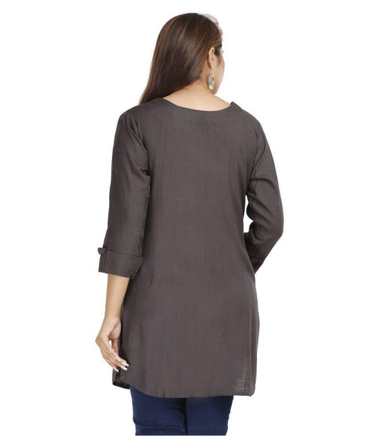 JC4U - Grey Melange Rayon Womens Straight Kurti ( Pack of 1 ) - XL