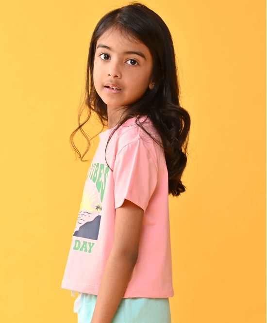 SUNNY DAY PEACH SUMMER GIRLS T-SHIRT-PEACH-12-14 YEARS / 1N / PEACH