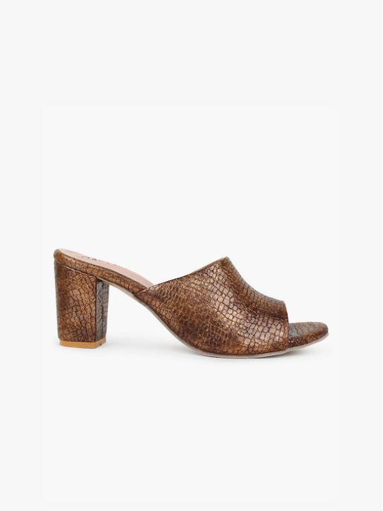 TEXTURED COPPER BLOCK HEELS