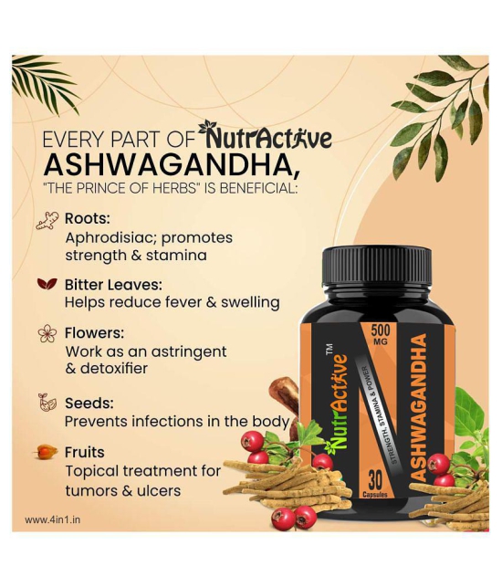 NutrActive Ashwagandha Capsules (500mg) 30 no.s