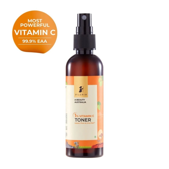 Pilgrim Australian 1% Vitamin C Toner for glowing skin with Kakadu Plum & Lime Pearl? | Vitamin C toner for dry skin | Vitamin C toner for open pores tightening & refining | Alcohol free | 100 ml