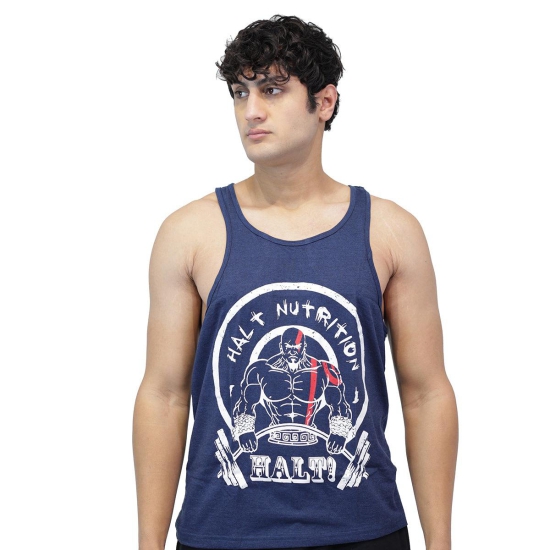 Halt Nutrition Gym Stringer-Dark Blue / M