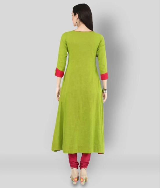 Yash Gallery - Green Cotton Womens Flared Kurti ( Pack of 1 ) - 4XL