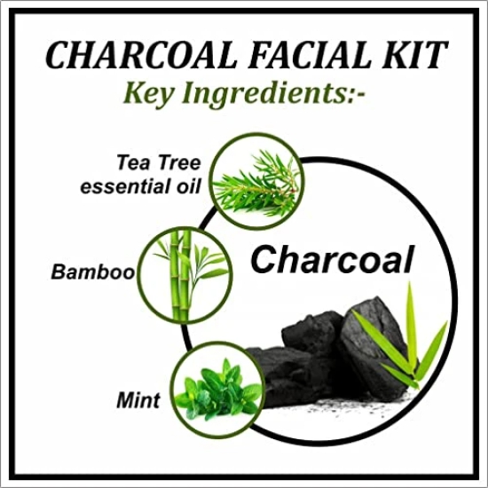 Soundarya Herbs Activated Charcoal Bamboo Facial Kit - 140g | Natural Detoxifying and Purifying