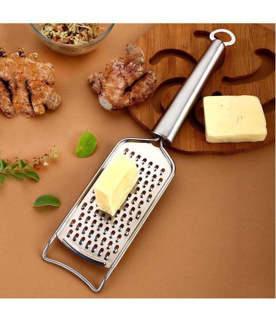 iview kitchenware Silver Stainless Steel Khalbatta/Okhli/Mortal Pestal And Cheese Grater ( Set of 2 ) - Silver