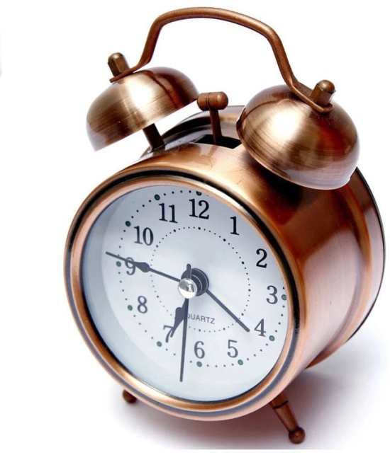 E-DEAL Analog Vintage Twin Bell copper Table Alarm Clock - Pack of 1