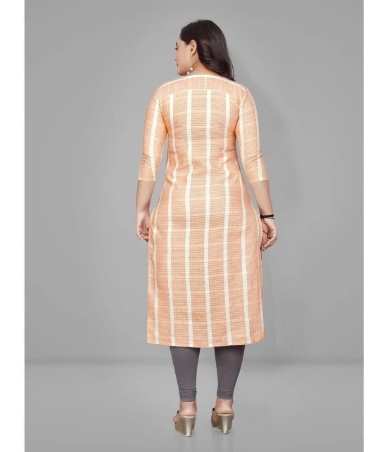 Parastri - Peach Cotton Womens Straight Kurti ( Pack of 1 ) - None